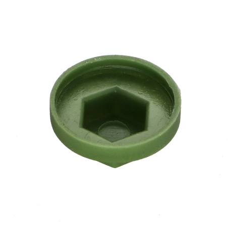1 x Cappuccio Testa Esagonale Polietilene Ral6011 Verde Reseda per viti autofilettanti o lamiera di diametro 6.3