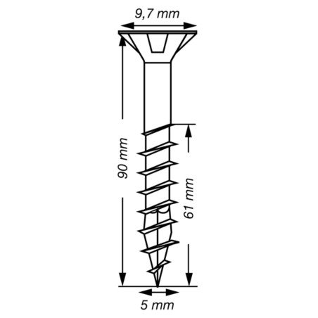 1 x Spax T-STAR DI PIÙ Testa Forata T20 Acciaio Inox A2 5X90 Filettata Su 61