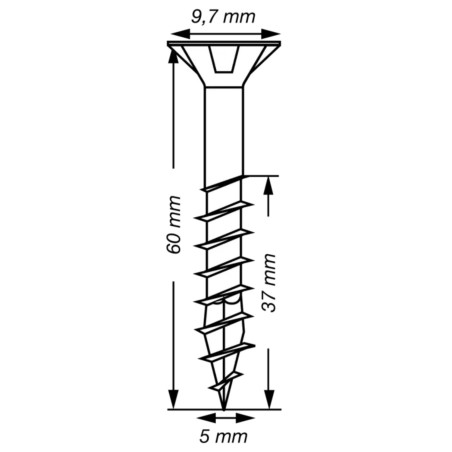 1 x Spax T-STAR DI PIÙ Testa Forata T20 Acciaio Inox A2 5X60 Filettata Su 37