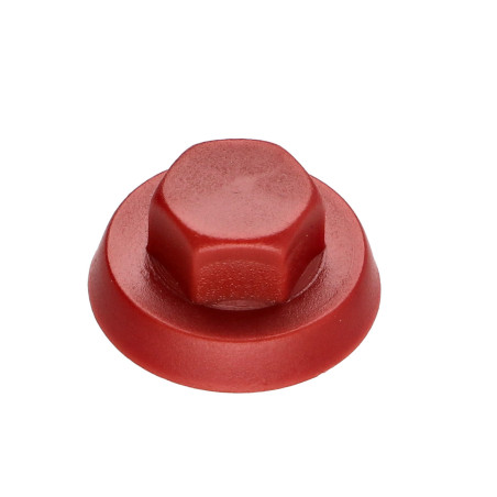 1 x Cappuccio Testa Esagonale Polietilene Ral3009 Rosso Ossido per viti autofilettanti o lamiera di diametro 6.3