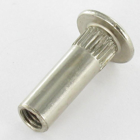 1 x Dado Manicotto Pozy Con Intaglio 8X25 M6X15 AC. Acciaio Nichel