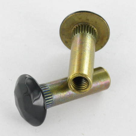 1 x Dado Manicotto MARTELLO 8X28 Maschiatura Foro Cieco M6 Ottone Ral9005 Nero Intenso