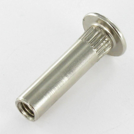 1 x Dado Manicotto Pozy Con Intaglio 8X31 M6X15 AC. Acciaio Nichel