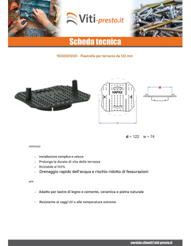 1 x Piastra terrazza 122