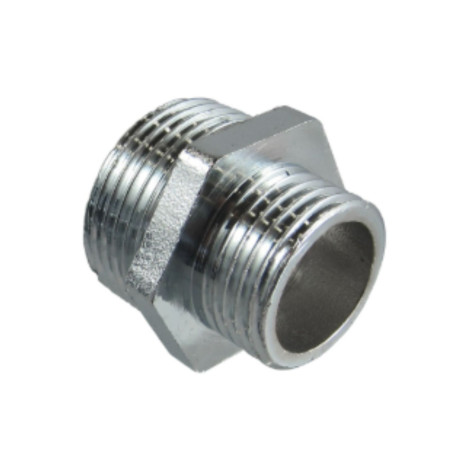 1 x Figura del capezzolo ridotto 245 Maschio / Maschio 15x21 (1/2") X 26x34 (1") Ottone Cromato