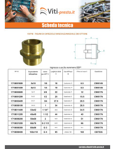 Nipplo FICO 280 Maschio / Maschio 26x34 (1") Ottone Cromato 2