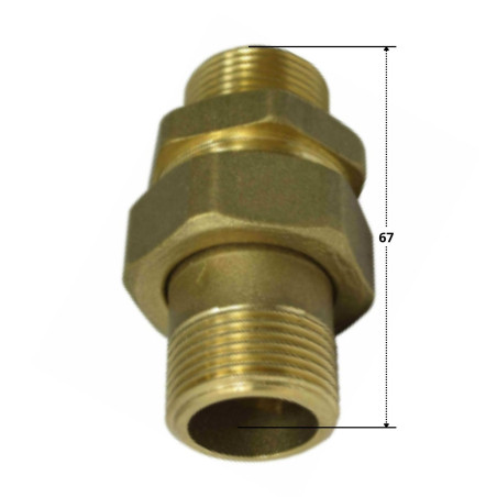 1 x Raccordo dritto 20x27 (3/4") Maschio / Maschio Ottone Figura 344