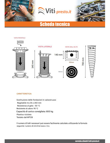 1 x Base regolabile HAPAX ROCK 140X700