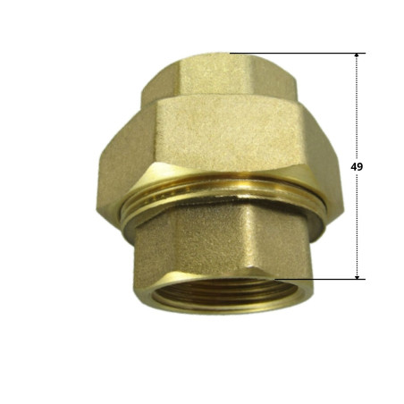 1 x Raccordo dritto 20x27 (3/4") Femmina Femmina Ottone Figura 340