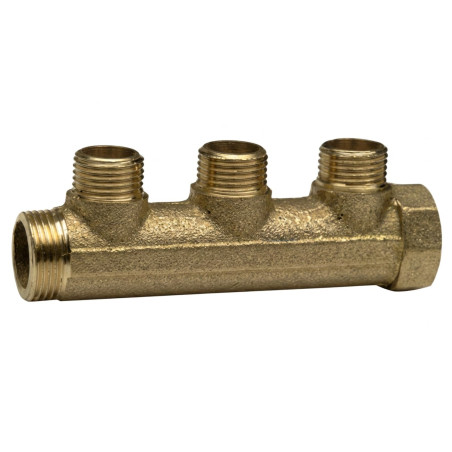 1 x Manifold 3 uscite 26x34 (1") Maschio/Femmina Ottone per impianti idraulici sanitari