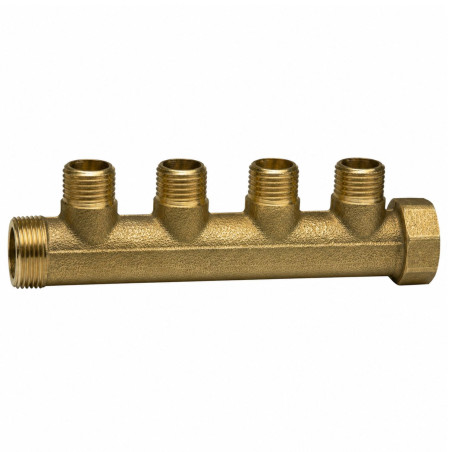 1 x Manifold 4 uscite 26x34 (1") Maschio/Femmina Ottone per impianti idraulici sanitari