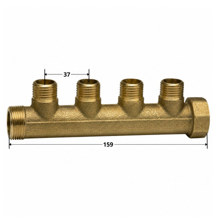 1 x Manifold 4 uscite 26x34 (1") Maschio/Femmina Ottone per impianti idraulici sanitari