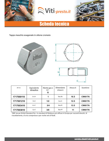 1 x Spina femmina Figura 300 40x49 (1"1/2) Ottone