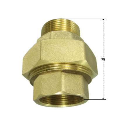 1 x Raccordo dritto 33x42 (1"1/4) Maschio/Femmina Ottone Figura 341