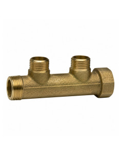 Manifold 2 uscite 26x34 (1") Maschio/Femmina Ottone per...