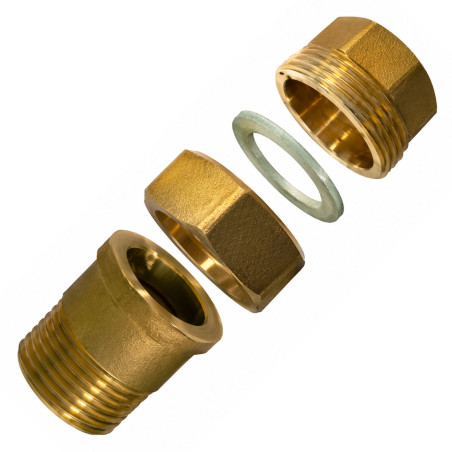 1 x Conector de unión plano recto 20x27 (3/4") Maschio/Femmina Ottone Figura 341