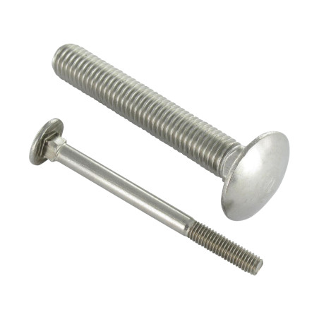 1 x Testa Poelier Con Colletto Quadrato Acciaio Inox A2 M8X55 Filettatura Parziale