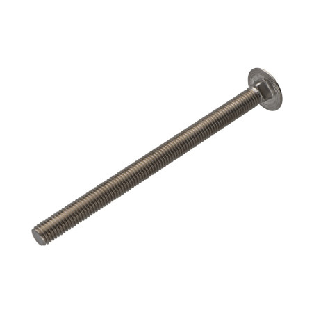 1 x Testa Poelier Con Colletto Quadrato Acciaio Inox A2 M10X140 Filettatura Parziale