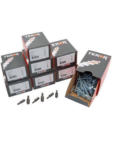 1 x TEKOR PACCHETTO PRO 1200 Vite Testa Forata...