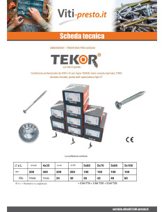 TEKOR PACCHETTO PRO 1200 Vite Testa Forata Dentellato... 2