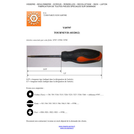 1 x Cacciavite T25 Lunghezza Totale 210 Lunghezza Barra Filettata Metallica 100