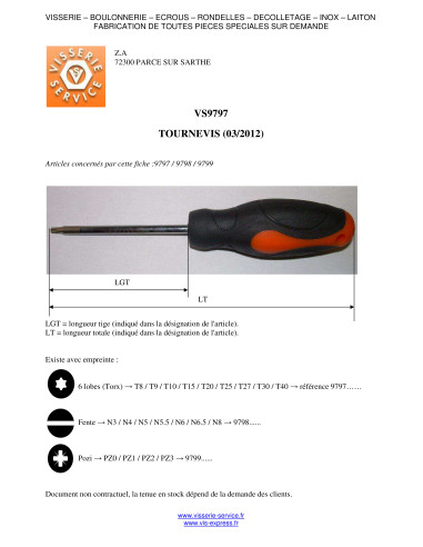 1 x Cacciavite fine T9 Lunghezza Totale 80...