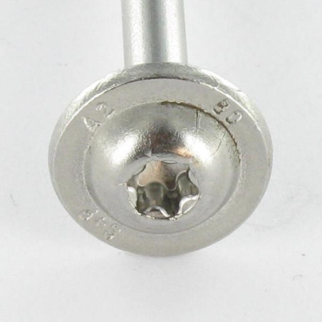 1 x Vite Per Legno Testa Cilindrica Acciaio Inox A2 6X260 Filettata Su 70 T25 Diametro Della Testa: 15
