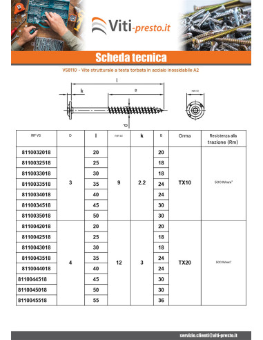 1 x Vite Per Legno Testa Cilindrica Acciaio...