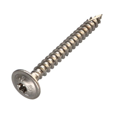 1 x Vite Per Legno Testa Cilindrica Acciaio Inox A2 8X90 Filettata Su 80 T40 Diametro Della Testa: 20