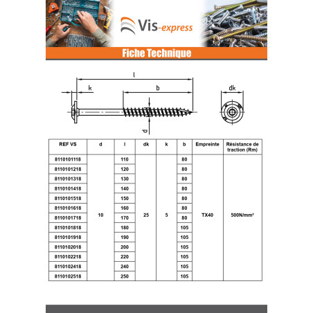 1 x Vite Per Legno Testa Cilindrica Acciaio Inox A2 8X240 Filettata Su 80 T40 Diametro Della Testa: 20