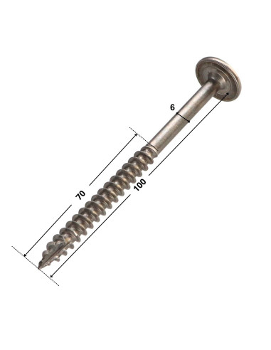 1 x Vite Per Legno Testa Cilindrica Acciaio...