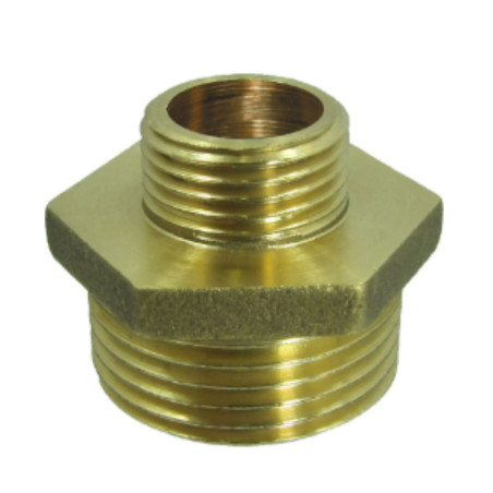 1 x Nipplo ridotto Figura 245 per articolazione piatta Maschio / Maschio rinforzato 33x42 (1"1/4) X 80x90 (3") Ottone