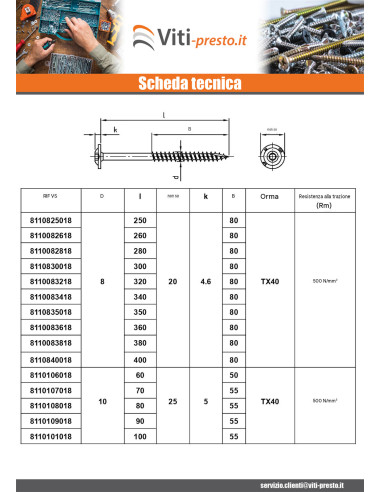 1 x Vite Per Legno Testa Cilindrica Acciaio...
