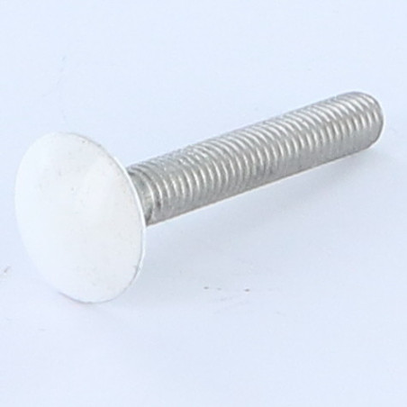 1 x Testa Poelier Con Colletto Quadrato M6X50 Discussione completa Alluminio Zincate Laccato Bianco Ral9016 Bianco