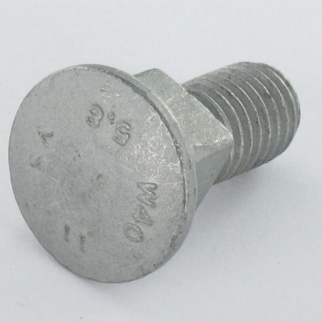 1 x Testa Poelier Con Colletto Quadrato M10X25 Filettata Su 14 Spessore Del Quadrato 10 Acciaio Geomet 500A Senza Ruggine