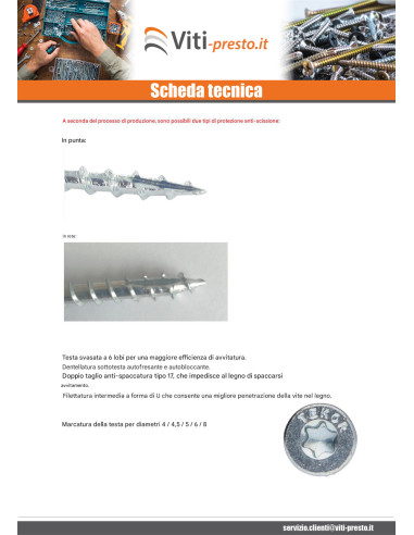 1 x Vite per telaio TEKOR Testa Forata...