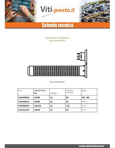 1 x SETACCIO D INIEZIONE M8 O M10 16X85