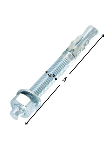 1 x Perno Ancoraggio M10X100 Zincate