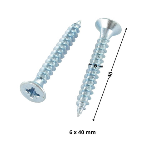 1 x Vite Per Legno E Truciolato Testa Forata Pozi PZ6 6X40 Discussione completa Zincate