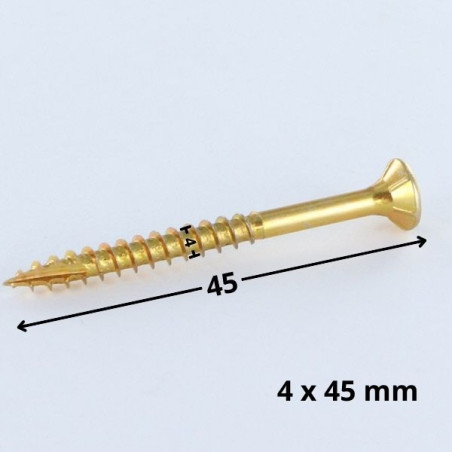 1 x Viti per legno TEKOR Testa Forata Dentellato 4X45 Filettata Su 27 T20 ZBCR3+ cut Chiodo Anti-Spacco 17