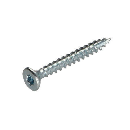 1 x Viti per legno TEKOR Testa Forata Dentellato 4X30 T20 Zincate 96 Ore Di Nebbia Salina Senza Ruggine Bianca cut Chiodo