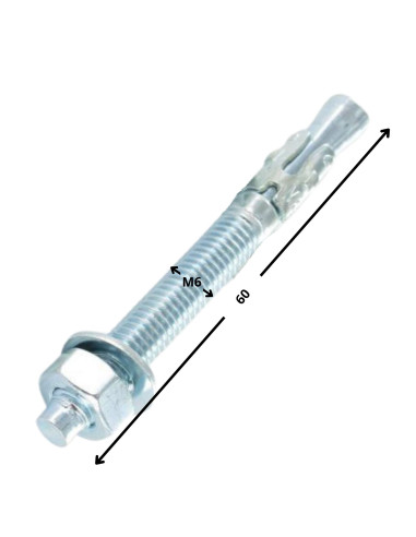 1 x Perno Ancoraggio M6X60 Zincate