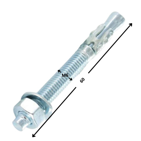 1 x Perno Ancoraggio M6X60 Zincate