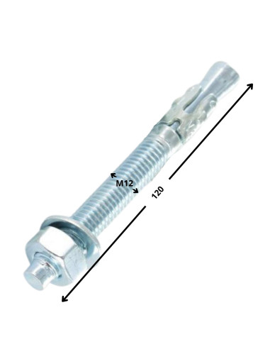 1 x Perno Ancoraggio M12X120 Zincate