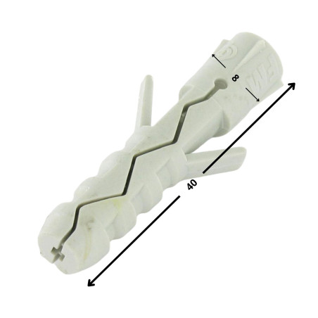 1 x Tassello Nylon 8X40 Senza Flangia