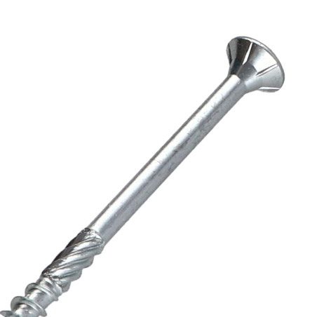 1 x Viti per legno TEKOR Testa Forata Dentellato 5X100 Filettata Su 60 T25 Zincate cut Chiodo Anti-Spacco 17