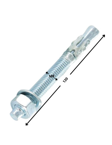 1 x Perno Ancoraggio M8X120 Zincate
