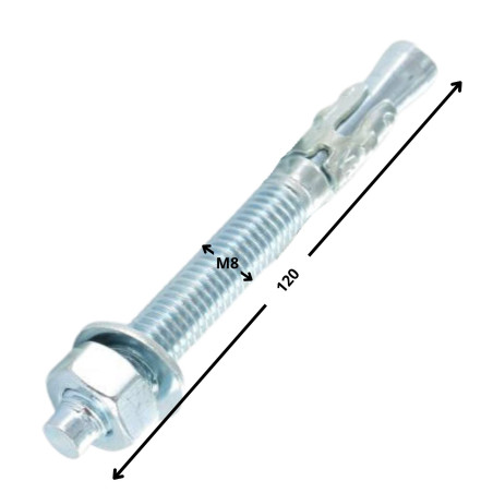 1 x Perno Ancoraggio M8X120 Zincate