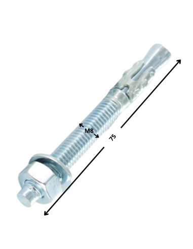 1 x Perno Ancoraggio M8X75 Zincate