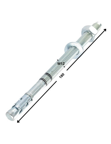 1 x Perno Ancoraggio R-XPTIIIZP M12X180 Zincate...